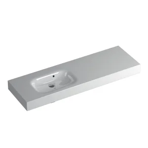Faeber Infinite S1 Pearl 1500mm Left Hand Wall Hung Basin White polished