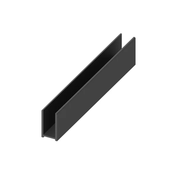 Abacus Glass Surface Channel -8mm Black - 2400mm