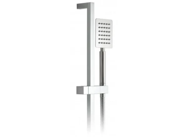 Vado Aquablade Slide Rail Shower Kit With Rectangular Single Function All Metal Rub Clean Shower Handset With Cool Touch Handle, 900mm Slide Rail With Twist Control And 150cm Shower Hose Chrome detail view - Image 2