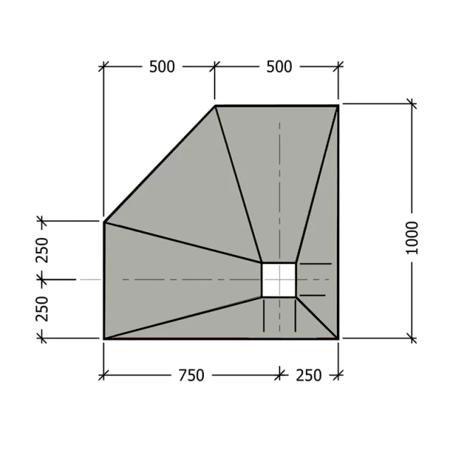 Abacus Elements Shower Tray 10x10 Penta technical drawing - Image 2