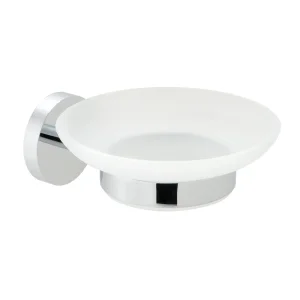Vado Spa Frosted Glass Soap Dish And Holder Wall Mounted Chrome