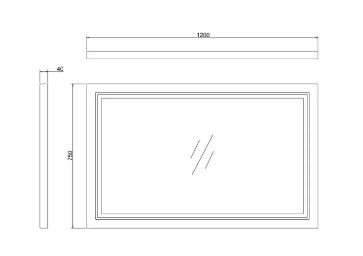 Burlington 1200 Led Mirror - Matt White detail view - Image 4