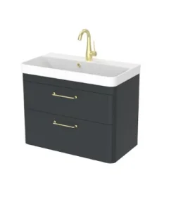 Saneux Hyde 70cm 2 Drawer Wall Mounted Unit - Matte Anthracite