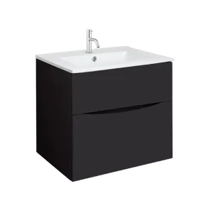 Crosswater Glide Ii 2 Drawer Basin Unit 600 Matt Black