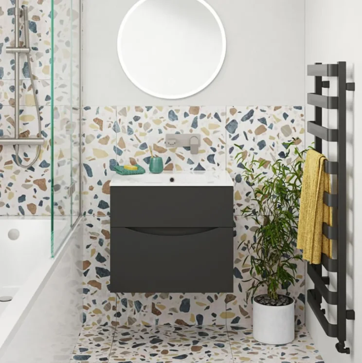 Crosswater Glide Ii 2 Drawer Basin Unit 600 Matt Black detail view - Image 3