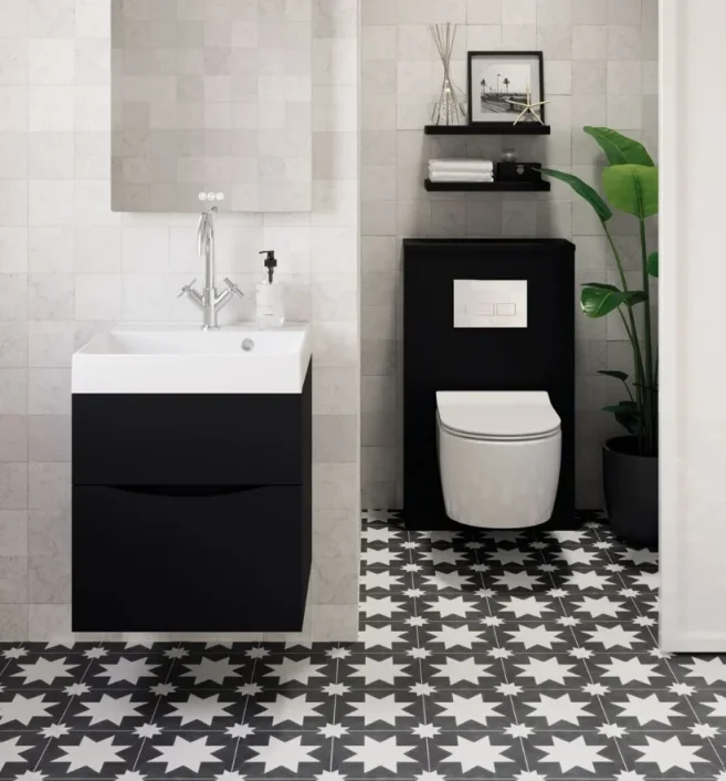 Crosswater Glide Ii 2 Drawer Basin Unit 600 Matt Black detail view - Image 4