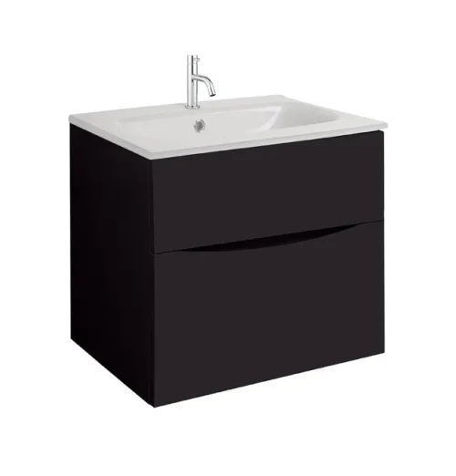 Crosswater Glide Ii 2 Drawer Basin Unit 600 Matt Black detail view - Image 6