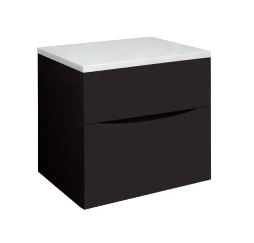 Crosswater Glide Ii 2 Drawer Basin Unit 600 Matt Black detail view - Image 8