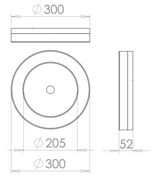 Hib Polar Ceiling Light 30cm X D5.2cm technical drawing - Image 2