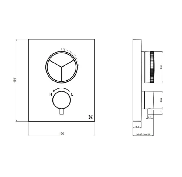 Crosswater MPRO Crossbox Push 2 Outlet Trimset & Handles Matt White detail view - Image 6