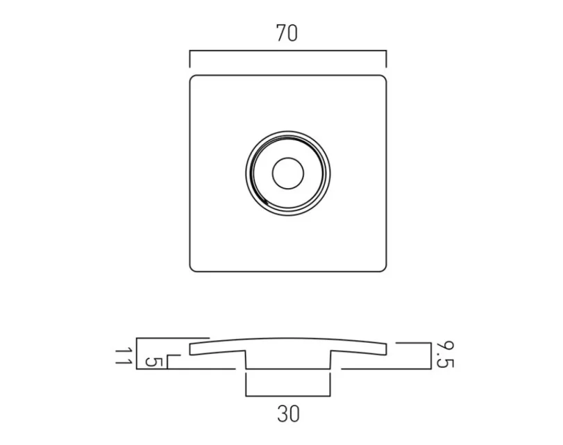 Vado Square Plug To Suit Wg-395-c/p In Chrome Chrome technical drawing - Image 2