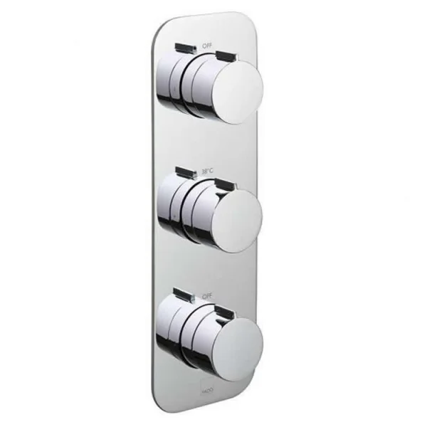 Vado Tablet Altitude 3 Outlet 3 Handle Concealed Thermostatic Valve Vertical Chrome