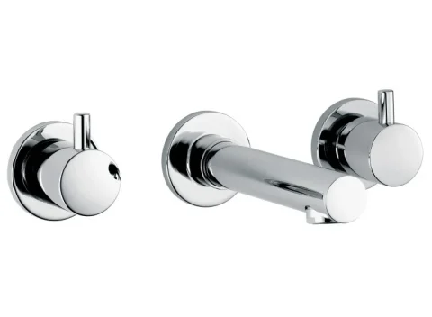 Vado Zoo 3 Hole Basin Mixer Wall Mounted Chrome detail view - Image 2
