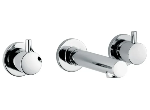 Vado Zoo 3 Hole Basin Mixer Wall Mounted Chrome detail view - Image 2