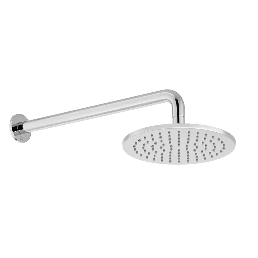 Vado Nebula 200mm Round Single Function Shower Head With Arm Chrome product image - Image 1