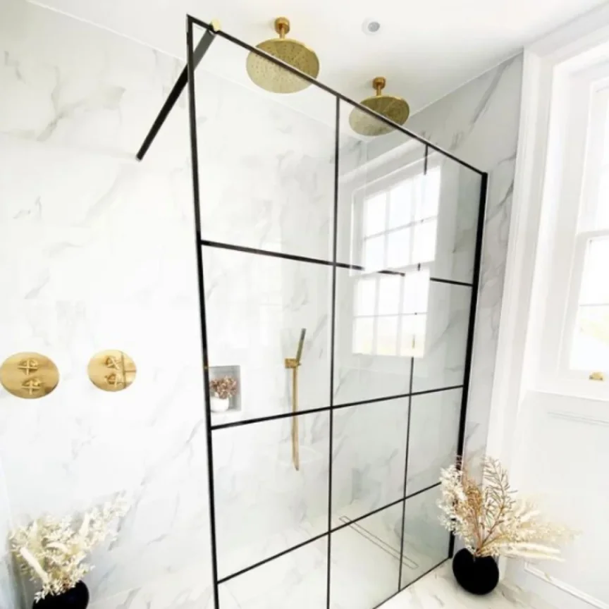 Vado Individual Fixed Head Ceiling Mounting Arm 100mm (4'') Brushed Gold detail view - Image 4