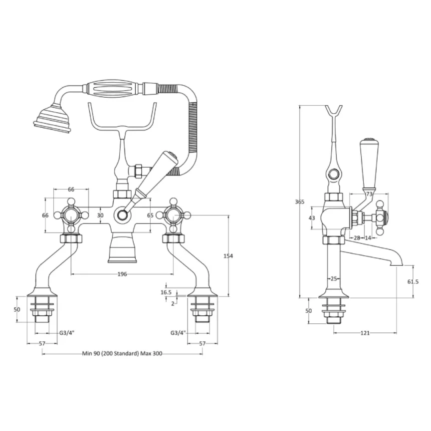 Bc Designs Victrion Crosshead Deck Mounted Bsm Brushed Chrome detail view - Image 3