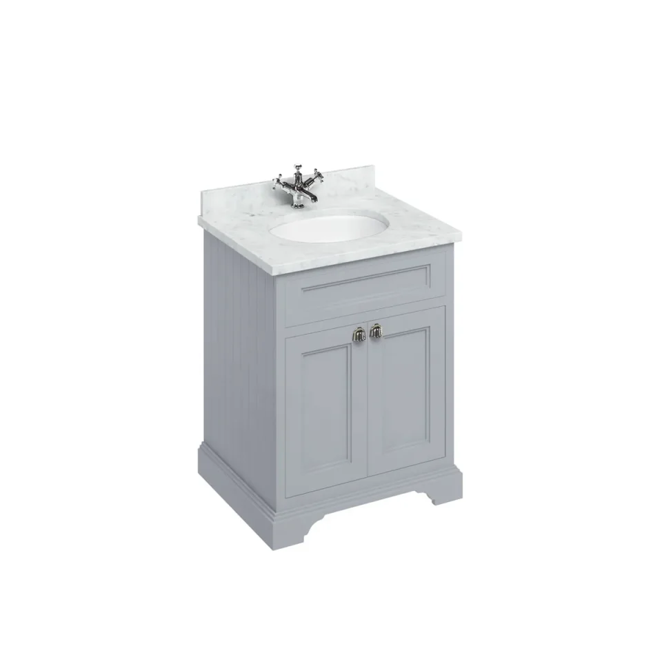 Burlington Freestanding Basin Unit With Doors Grey product image - Image 1