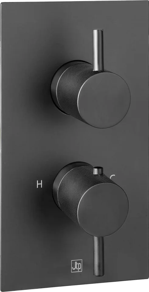 Just Taps Vos 2 Outlet Thermo Conc Valve Matt Black Desinger Handle product image - Image 1