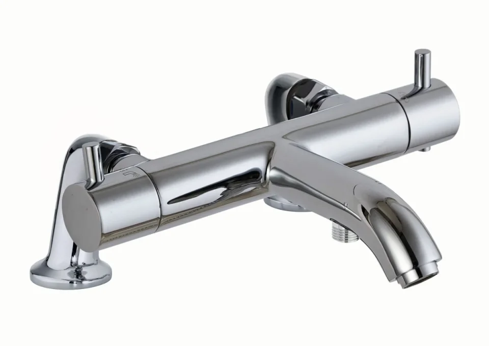 Just Taps Florence Thermostatic Bath And Shower Mixer Deck Mounted Chrome product image - Image 1