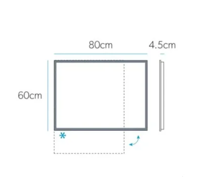 Hib Globe 60 Mirror H80 X W60 X D4.5cm technical drawing - Image 2