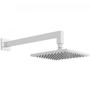 Vado Atmosphere Air-injected 200mm Square Easy Clean Slimline Shower Head With Arm Chrome