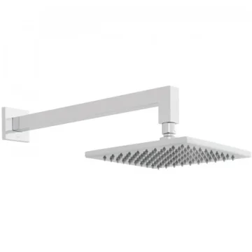 Vado Atmosphere Air-injected 200mm Square Easy Clean Slimline Shower Head With Arm Chrome