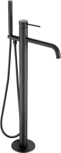 Just Taps Vos Floor Standing Bath Shower Mixer Tap With Shower Kit S/Steel Matt Black