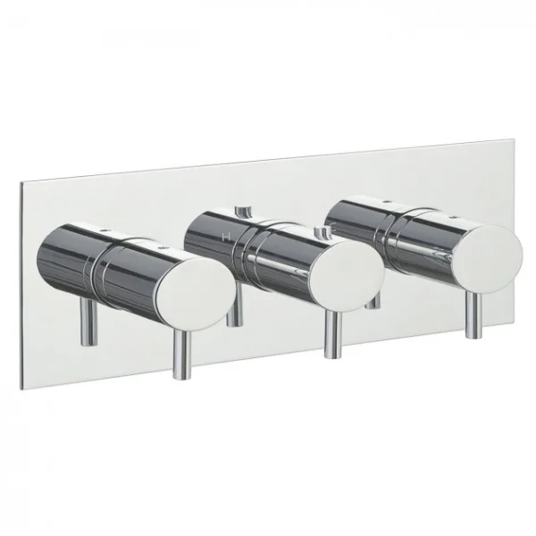 Just Taps Thermostatic Concealed 2 Outlet Shower Valve Horizontal Chrome