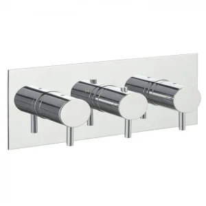 Just Taps Thermostatic Concealed 2 Outlet Shower Valve Horizontal Chrome