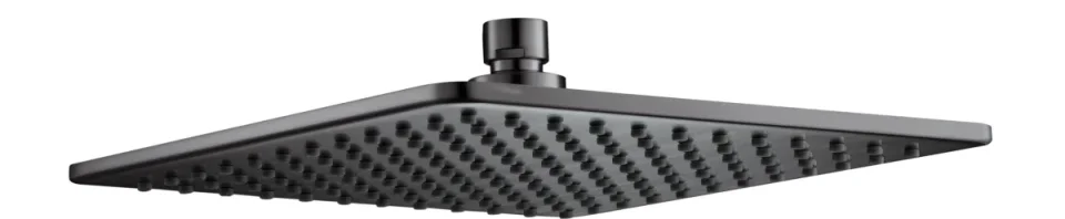 Just Taps Hix Square Shower Head 250mm Brushed Black product image - Image 1