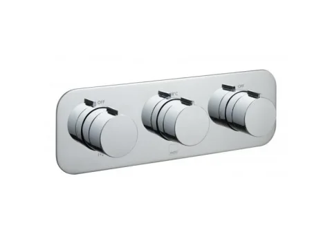 Vado Tablet Altitude 3 Outlet 3 Handle Concealed Thermostatic Valve Horizontal Chrome detail view - Image 2