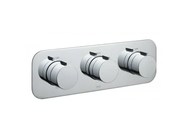 Vado Tablet Altitude 3 Outlet 3 Handle Concealed Thermostatic Valve Horizontal Chrome detail view - Image 2