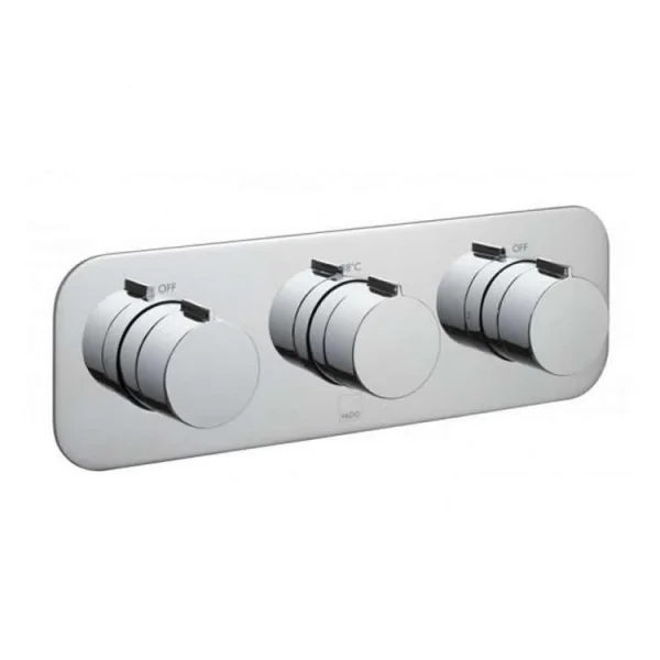 Vado Tablet Altitude 3 Outlet 3 Handle Concealed Thermostatic Valve Horizontal Chrome
