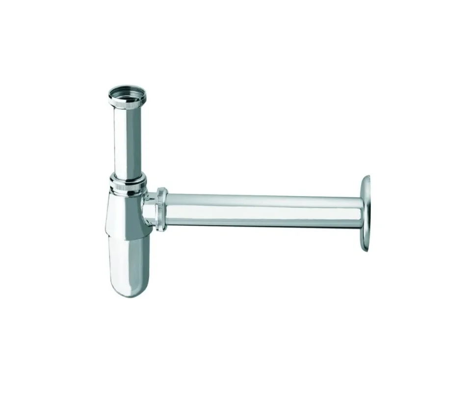 Just Taps Traditional Bottle Trap With 300mm Pipe Chrome product image - Image 1