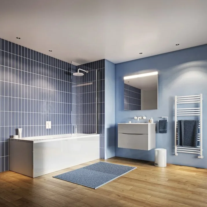 Crosswater MPRO Crossbox Push 3 Outlet Trimset & Handles Matt White detail view - Image 2