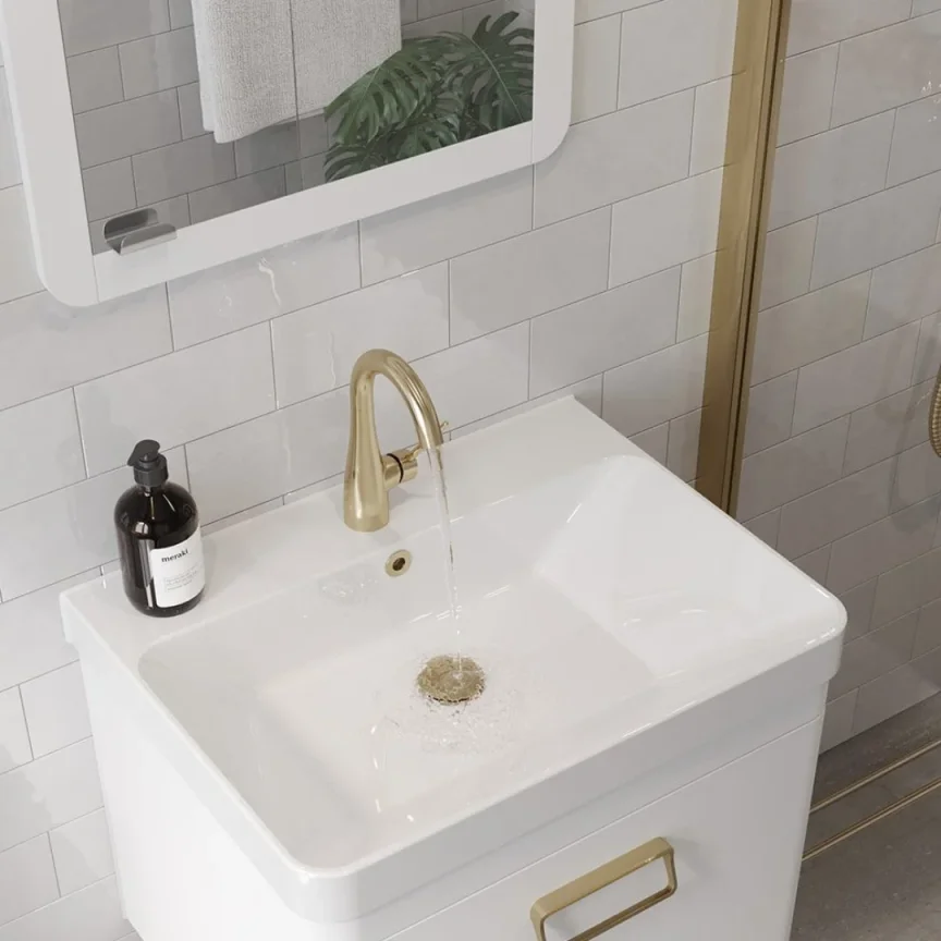 Saneux Hyde 55cm 1 Door Recessed Electric Mirror Cabinet (rh) - Matte White detail view - Image 2