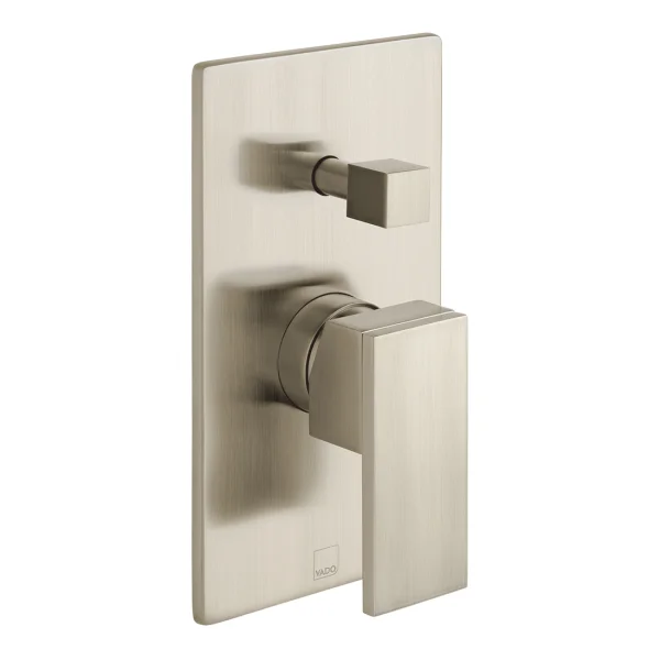 Vado Individual Notion 2 Outlet Concealed Single Lever Manual Valve With Diverter Brushed Nickel