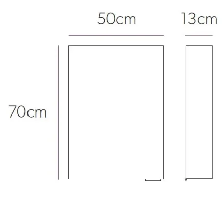 Hib Eris 50 Cabinet W50 X H70 X D13cm technical drawing - Image 3
