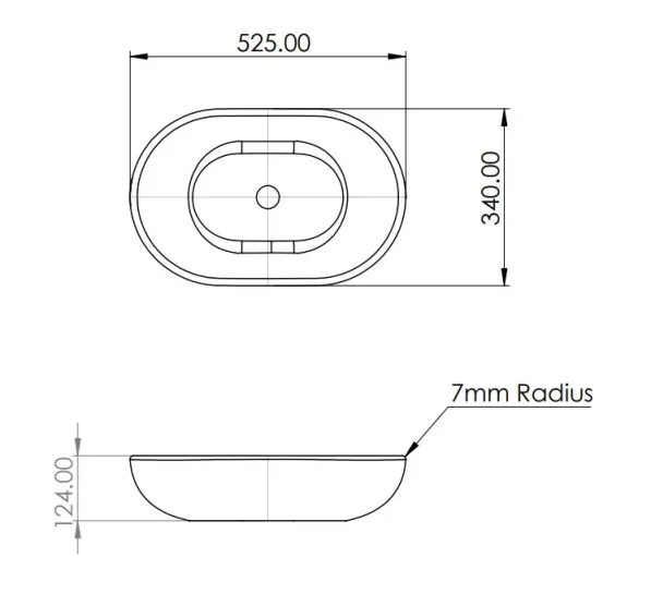 Bc Designs Crea Basin 575 X 145 Light Fawn detail view - Image 2