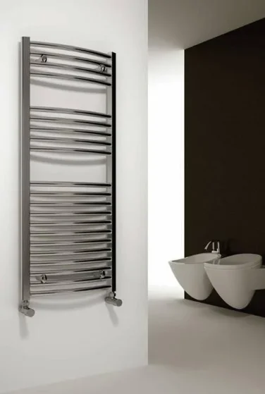 Reina Diva 450 X 1200 Towel Radiator Chrome Curved detail view - Image 2