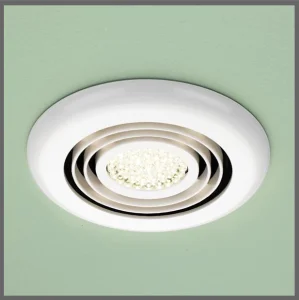 Hib Cyclone Wet Room Inline Fan, White - Warm White Led 14.5 X D1.5cm
