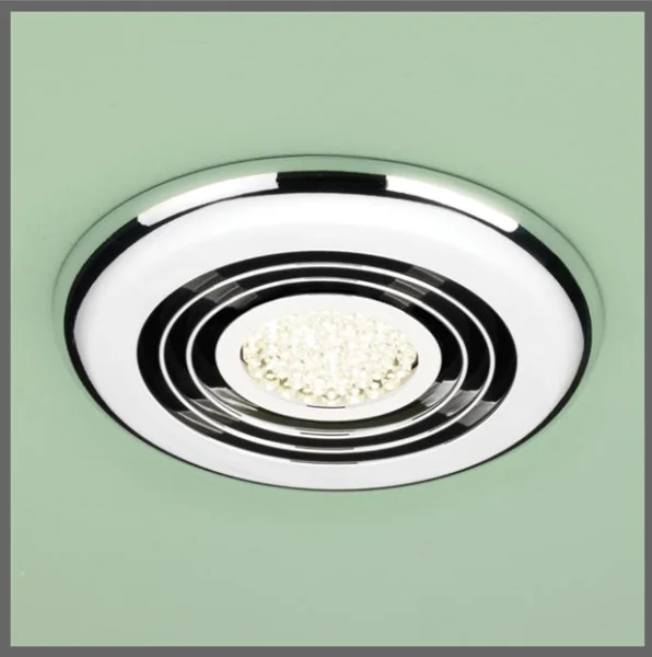 Hib Turbo Inline Fan, Chrome - Warm White Led 14.5 X D1.5cm