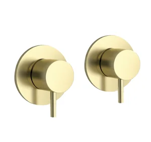 Just Taps Vos Wall Valves Brushed Brass