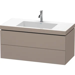 Duravit L-Cube 1000mm Vanity Unit with Inset Basin and 2 Drawers Basalt Matt