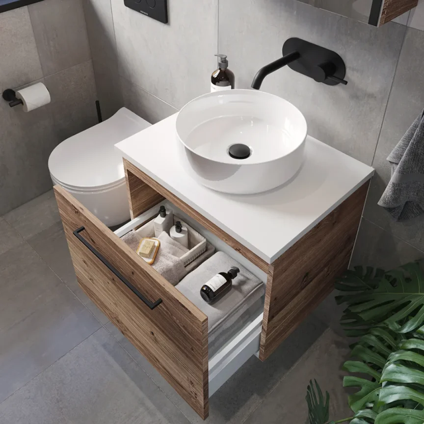 Saneux Austen 60cm Countertop - Matte White detail view - Image 2