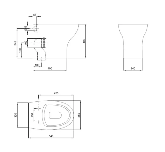Crosswater Kai Back To Wall Toilet White detail view - Image 6
