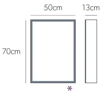 Hib Qubic 50 Cabinet W50 X H70 X D13cm technical drawing - Image 2
