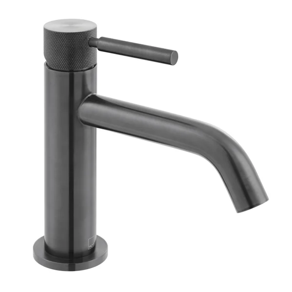 Vado Individual Origins Knurled Slimline Mono Basin Mixer With Knurled Handle Brushed Black