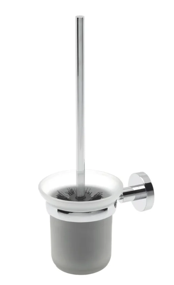 Eastbrook Genoa Glass Brush Holder Chrome product image - Image 1